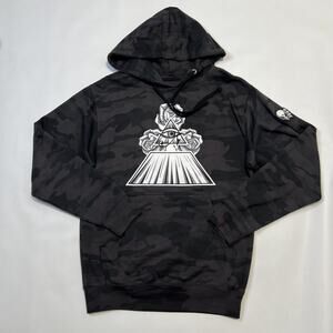 YoungLA Hoodie Mens Small Camo Pullover Illuminati Eye Roses Graphic Streetwear